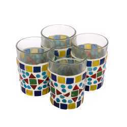 Multi Mosaic Tea Glass Set