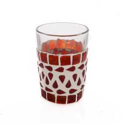 Red Mosaic Tea Glass Set