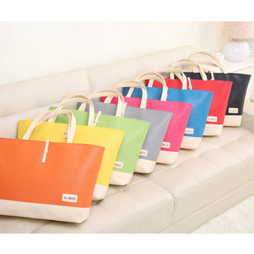 White Pu Leather Tote Bags Pf6062