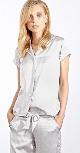 Short Silk Pajamas Set