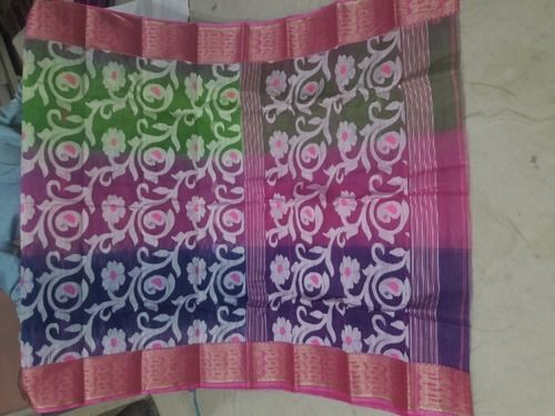 Printed Ladies Multicolor Jamdani Saree