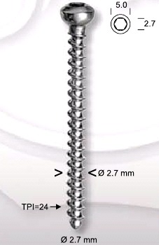 Cortical Mini Bone Screw 2.7mm