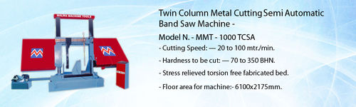 Twin Column Metal Cutting Semi Automatic Bandsaw Machine