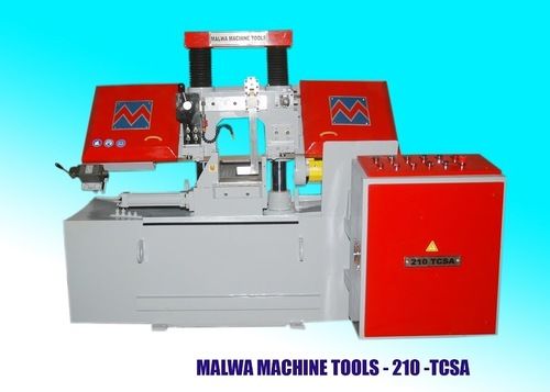 Yellow Twin Column Semi Automatic Bandsaw Machine