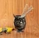 Cultural Conceps Handpainted Metal Owl Penstand