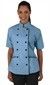 Women's Tailored Chef Coat With Piping Fabric Covered Button