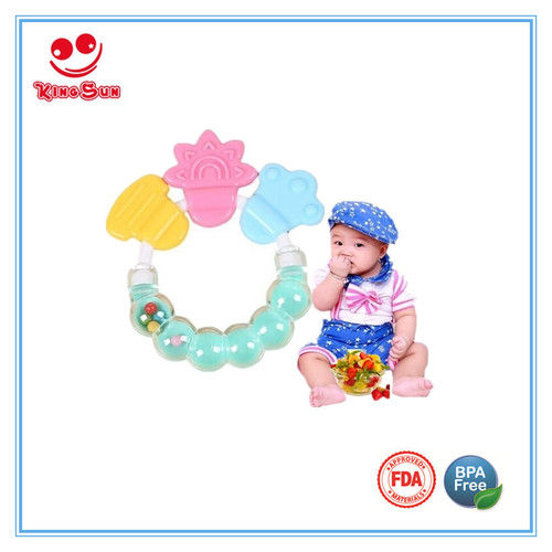 Customized Rattle Silicone Baby Teether Toy 