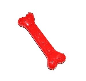 Print Rubber Chew Bone (Large Red)