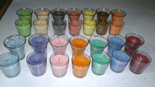 Candle - Premium Quality Wax, Innovative Tea-Light Design, Vibrant Color Assortment for Decorative Use