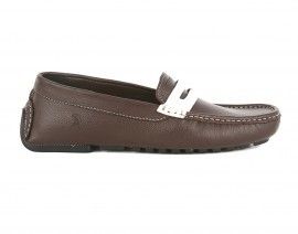 Brown Genuine Milled Leather Driving Loafer