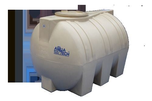 Horizontal Tank - Rotomolded Design | Space-Saving, Patent-Pending, Beige & White for Inert Chemicals