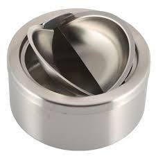 Uniquely Designed and Shaped Metal Ashtray with Cover 