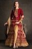 Maroon Banglori Silk Embroidered Semi-stitched Fancy Suit with Bottom and Dupatta