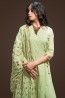 Pista Green Cotton Cambric Salwar Suit With Cotton Mal Crush Dupatta