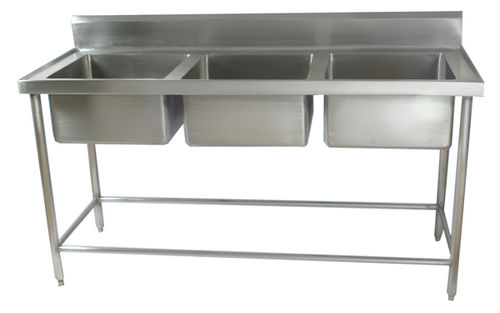 Commercial Stainless Steel Sink - Single, Double, And Three Sink Tables | Space-optimized For Efficient Workspace