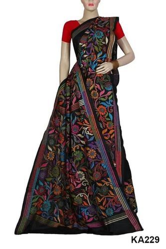 Ajker Nandini Fancy Ladies Katha Stitch Saree, With Blouse Piece at Rs 7200  in Kolkata