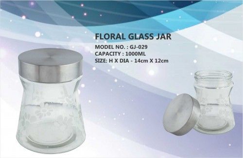Floral Glass Jar
