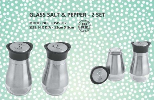 Glass Salt And Pepper- 2 Set