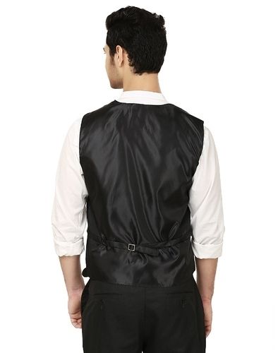 Mens Black Color Waist Coat