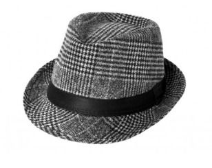 Classic Black Grey Checkered Hat National Cottage Industries