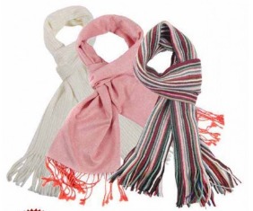 White, Multicolour & Light Pink Mufflers