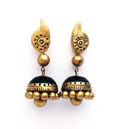 Golden Black Hanging Earring