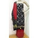 Black Gajji Silk Bandhani Suit