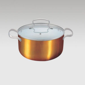 Ceramic Coating Copper Finish Casserole Tall With Lid