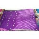 Purple Silk Leheriya Saree