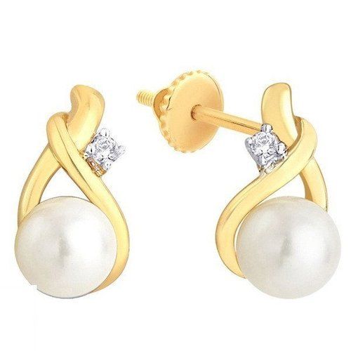 Fancy Twist Pearl Stud Earrings