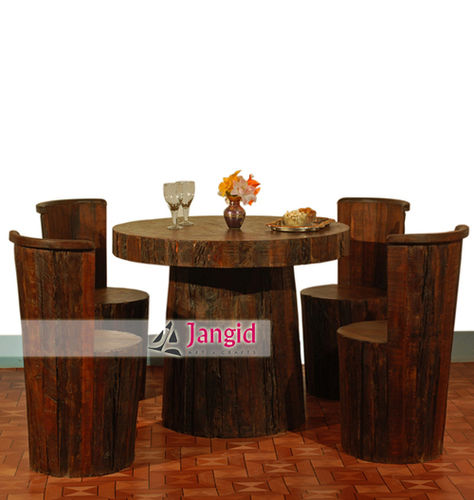  पुनर्निर्मित लकड़ी का डाइनिंग टेबल सेट