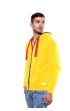 Solid Zipper Yellow Sweatshirt With Hood