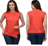 Orange Poly Crepe Top