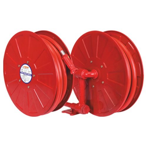 Fire Hose Reel Drum - High Quality Mild Steel & Aluminum Alloy, 560 mm Diameter, 2 Years Guarantee, CE Marked Shut-off Nozzle, Leak Proof, 180 Degree Double Swivel