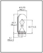 Tail Parking Indicator Warning and Interior Lamps with Wedge Base