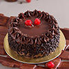 Half Kg Round Chocolate Cake with Chocolate Chips & Cherry Toppings