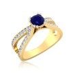 The Metro Diamond And Blue Sapphire Ring