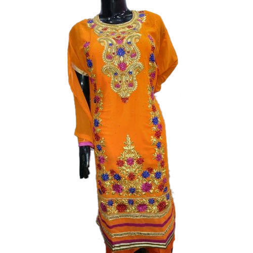 Georgette Long Semi Stitched Suit