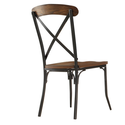 metal X back Restaurant chair wood Top