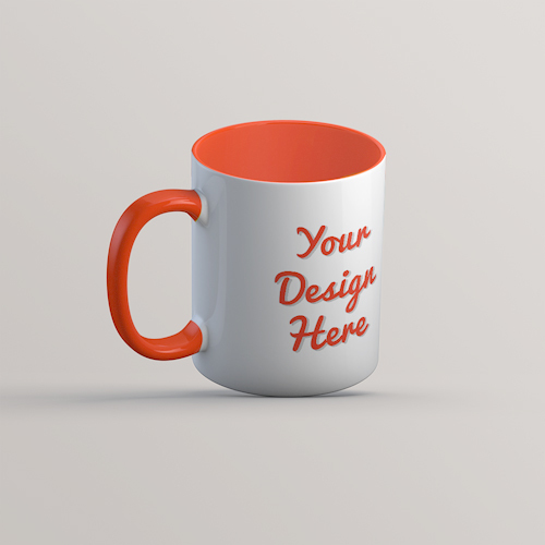 Orange Coloured 2 Tone Mug