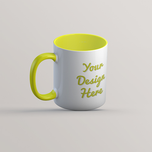 Yellow Coloured 2 Tone Mug