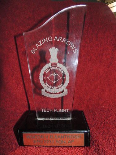 Engraved Glass Trophy