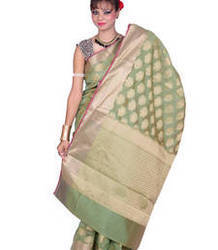 Ladies Green Banarasi Sarees