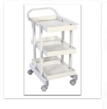 Drug Trolley - MS CRCA Sheet, 580mm x 360mm x 740mm | Three Shelves, Tubular Mild Steel Frame, Twin Wheel Castors