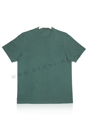 Cotton Mens Green Half Sleeves T Shirts