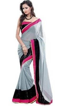 Fashions Solid Bollywood Georgette Saree