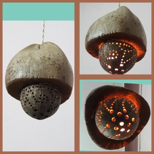 Natural Handmade Coconut Shell Lamp