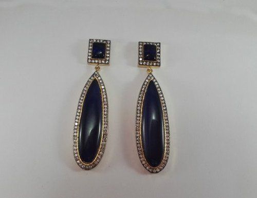 Blue Stone Imitation Earrings Gender: Women