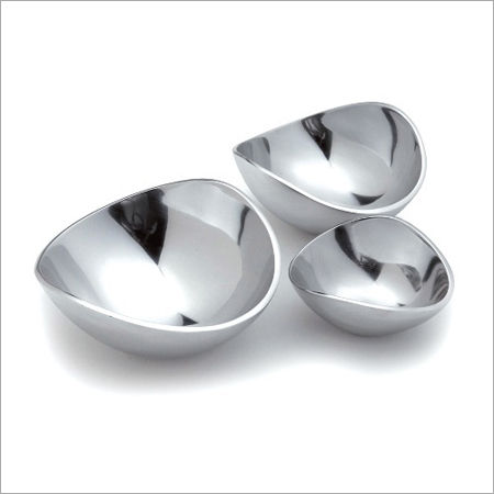 Silver Plated Bowls - Premium Quality Silver Chrome Finish, Optimum Strength, Easy To Wash, Perfect For Semi-Liquid Foods