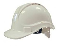 HDPE Helmet - 6 Point Plastic Suspension, Adjustable Chain Strap, Comfortable Brushed Cloth Foam Sweat Band, Size 51-62 cm